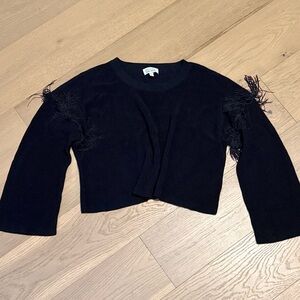 & Other Stories Black Knit fringe sweater oversized
